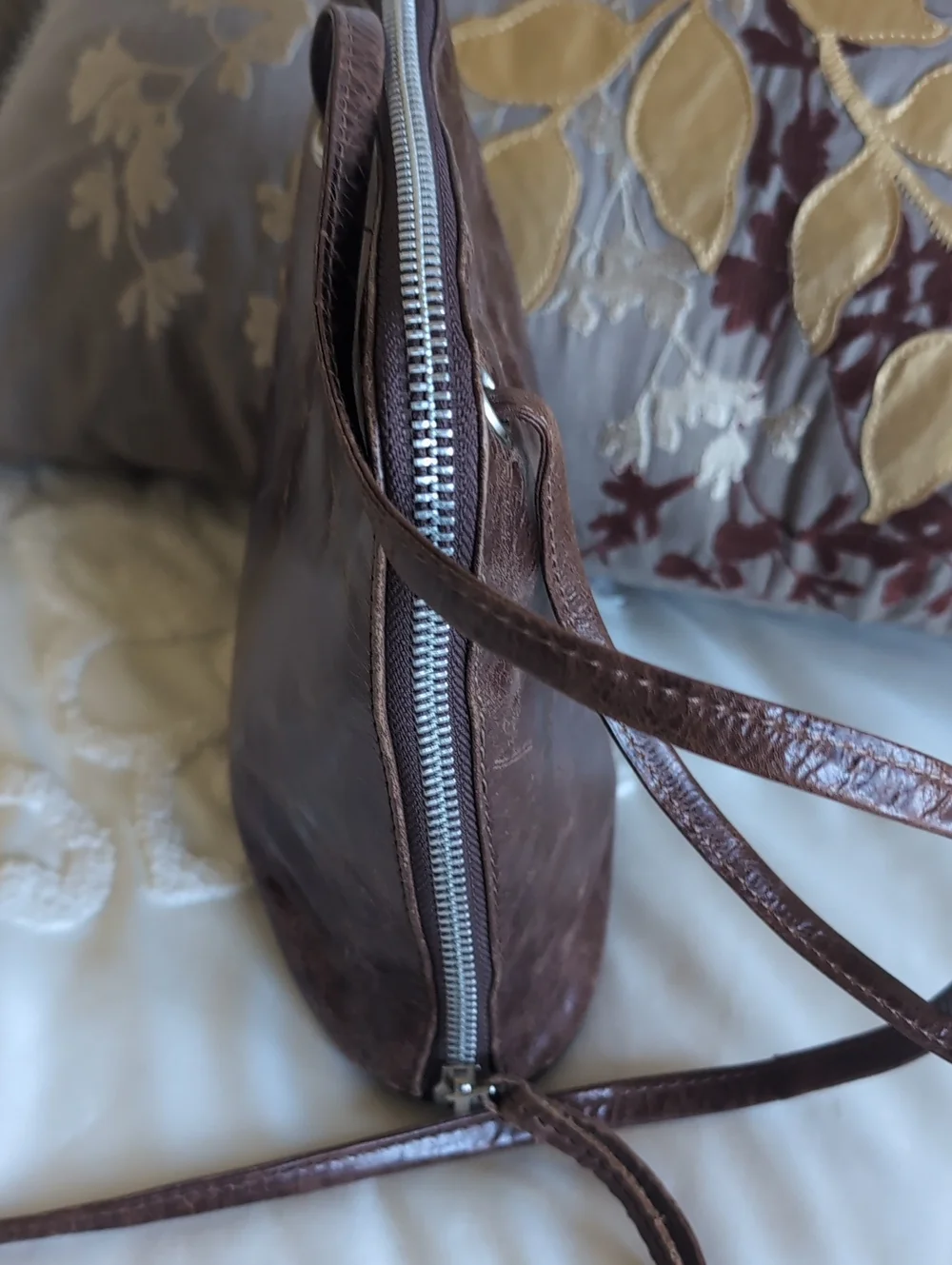 Latico Rustic Butter Soft Marbled Chocolate Leather Organizer/ Wallet Crossbody